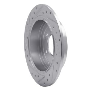 Hyundai TUCSON Brake Rotor (1) - Rear Right - R1 Concepts - Drilled & Slotted - Silver - `16-`22